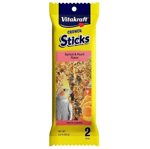 Apricot & Peach Cockatiel Crunch Sticks for Birds