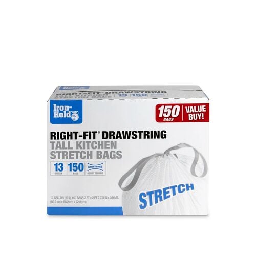 13 Gallon White Kitchen Flex Drawstring Trash Bags - 150 Count
