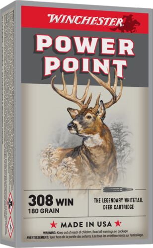 Power-Point 308 Winchester 180 Grain Ammunition - 20 Rounds