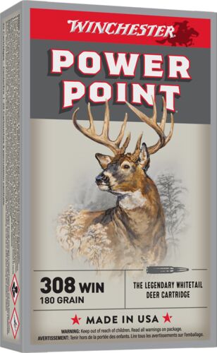 Power-Point 308 Winchester 180 Grain Ammunition - 20 Rounds
