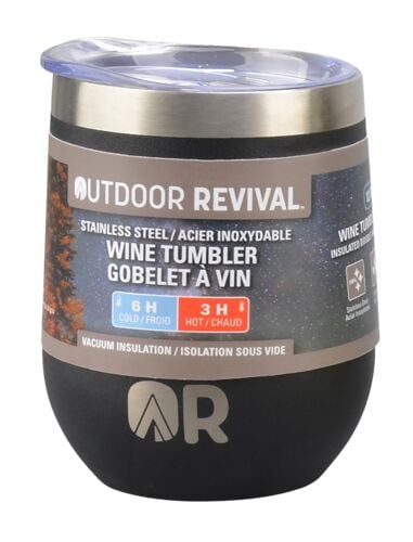 12 oz Wine Tumbler in Black