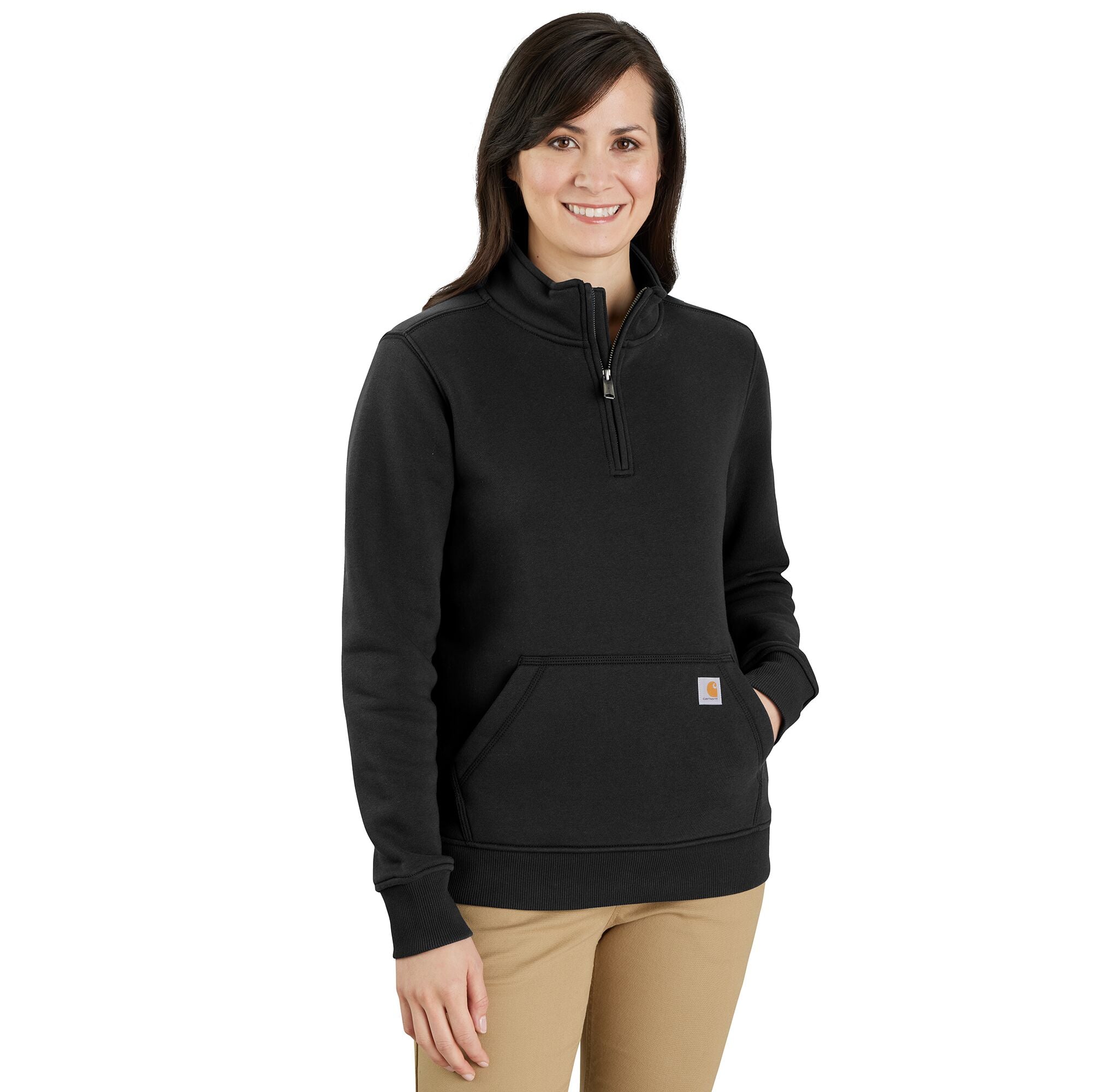 ラッセン Carhartt Women's Relaxed Fit Midweight Quarter-Zip Mock-Neck