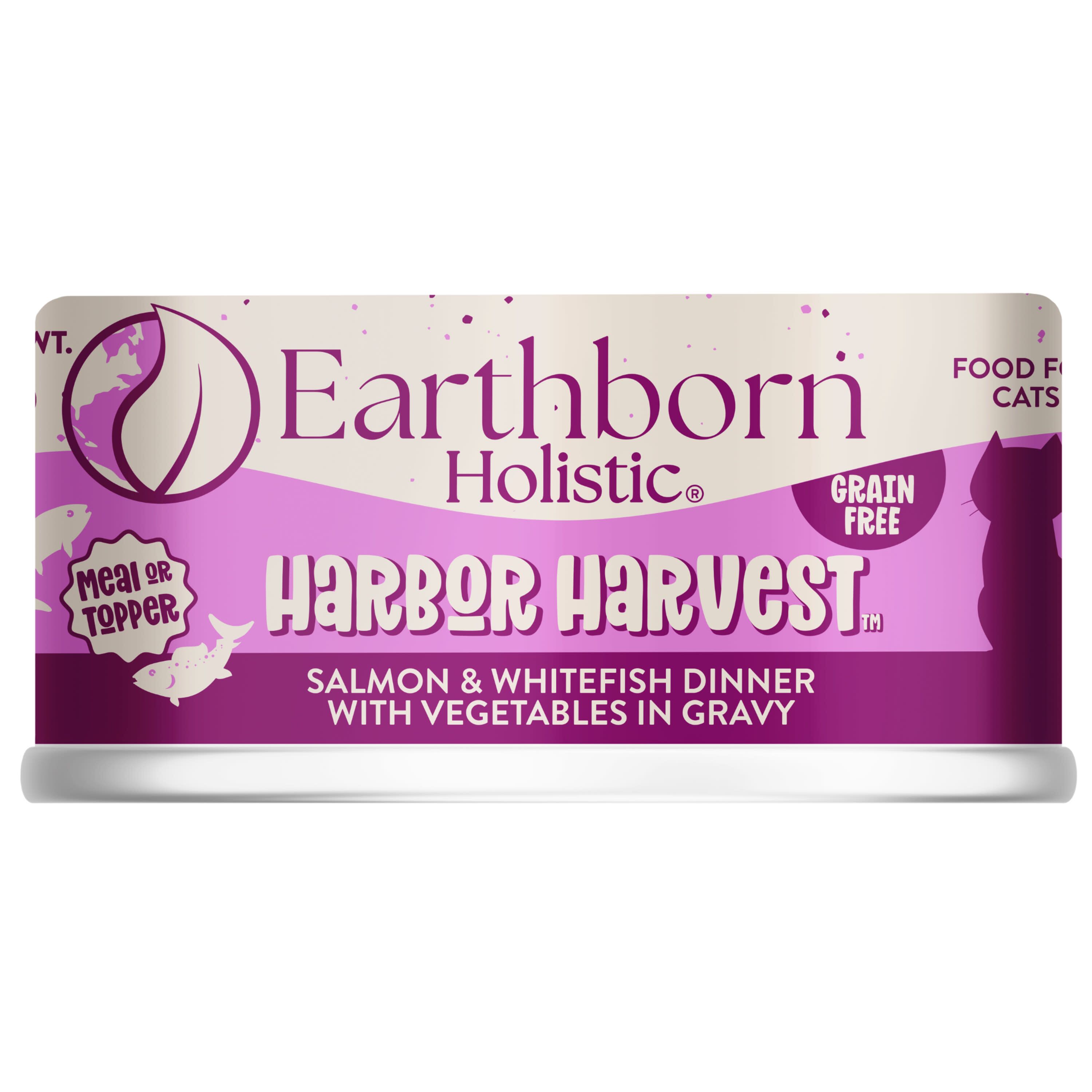 Harbor Harvest Salmon & Whitefish Dinner with Vegetables in Gravy Grain-Free Canned Cat Food