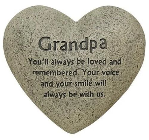 6" Grandpa Heart Cement Stone