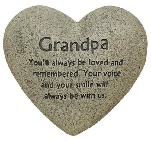 6" Grandpa Heart Cement Stone