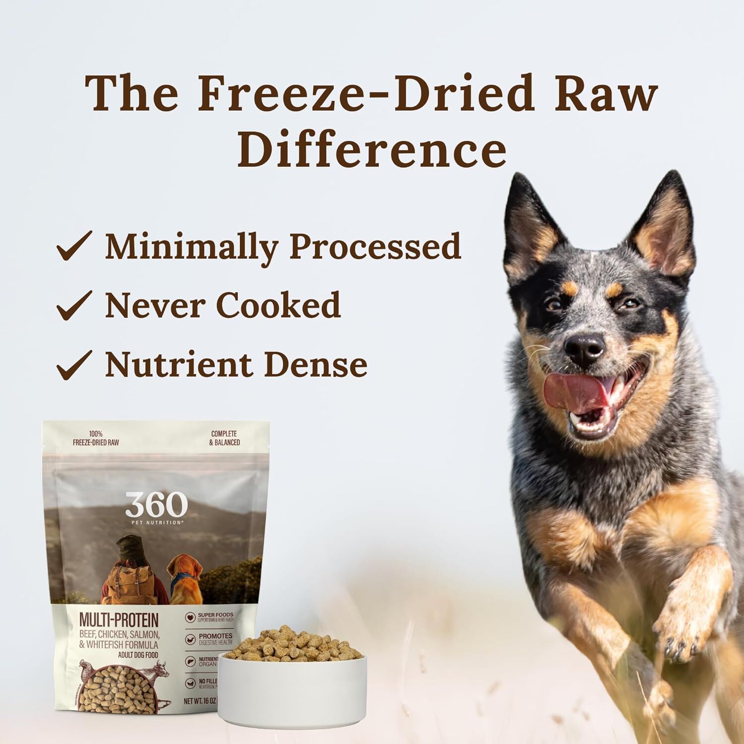 360 Pet Nutrition Multi-Protein Formula Freeze-Dried Dog Food