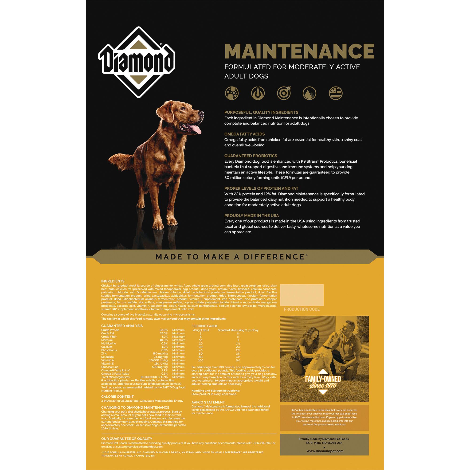 Diamond Maintenance Dry Dog Food For Adult Dogs - 50 Lb