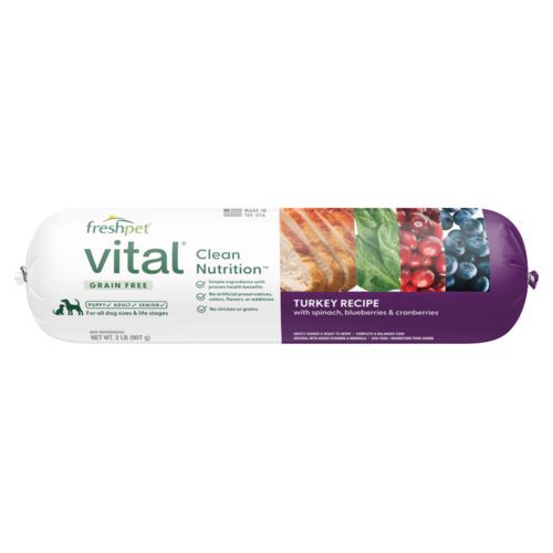 Vital Grain Free Turkey Recipe Fresh Dog Food - 2 Lb Roll