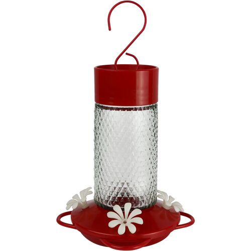 Charming Cherry Glass Gravity Hummingbird Feeder