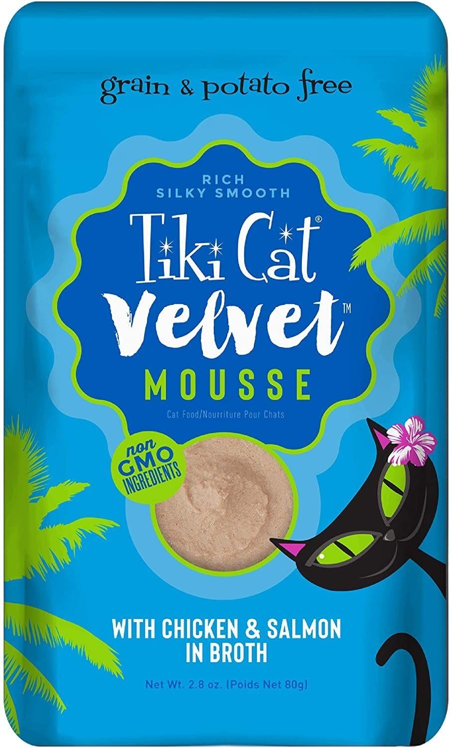 Tiki Cat Velvet Mousse Chicken With Wild Salmon 2.8 oz Pouch