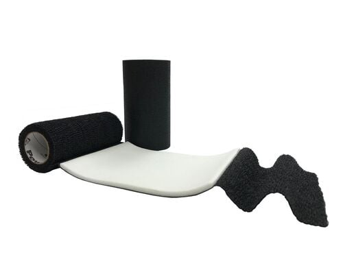 Powerflex 4" Absorbent Foam Dressing Cohesive Bandage in Black