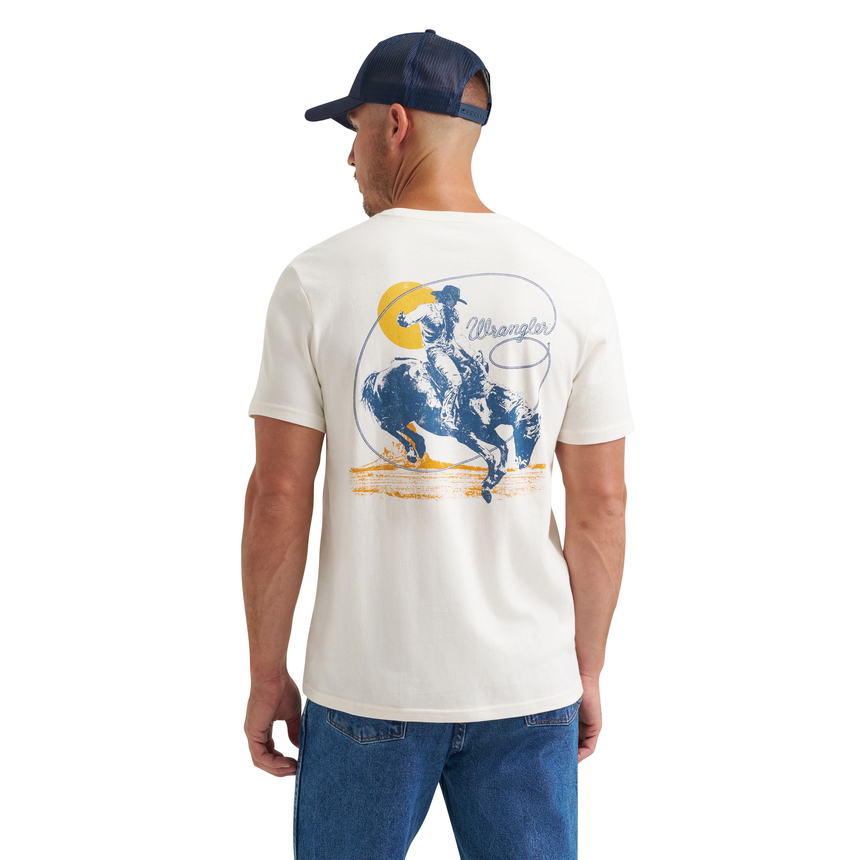 Men's Lassoing Cowboy Back Graphic T-Shirt