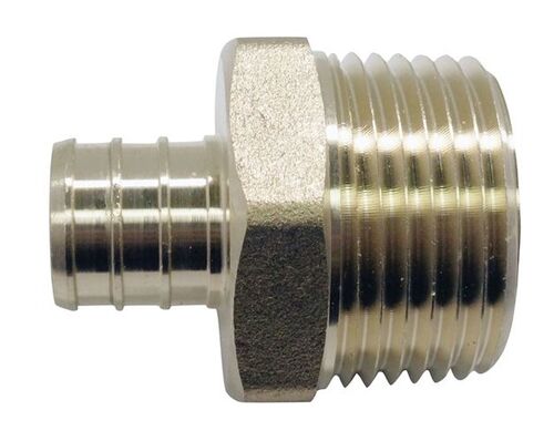 3/4" Brass PEX-B Barb x 1" Male Reducing Adapter
