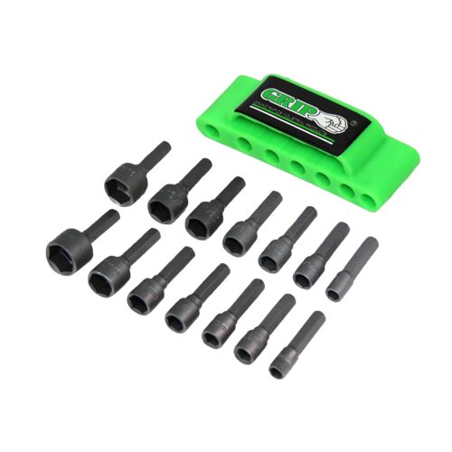 14 Piece Quick-Change Power Nut Driver Bit Set (SAE / Metric)
