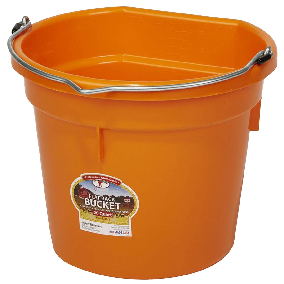 Little Giant 20 Quart Flat Back Plastic Bucket