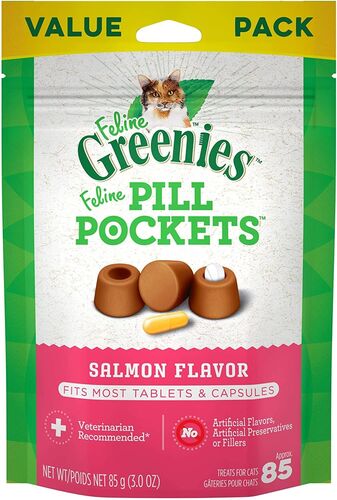 Pill Pockets Treats for Cats in Salmon Flavor - 85 Count
