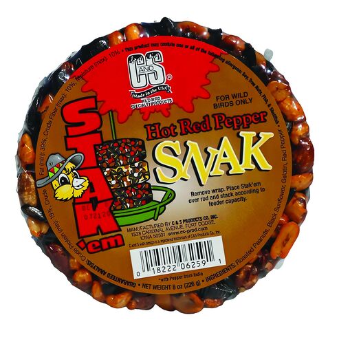 8 oz Hot Red Pepper Snak Stak'em Bird Suet Cake