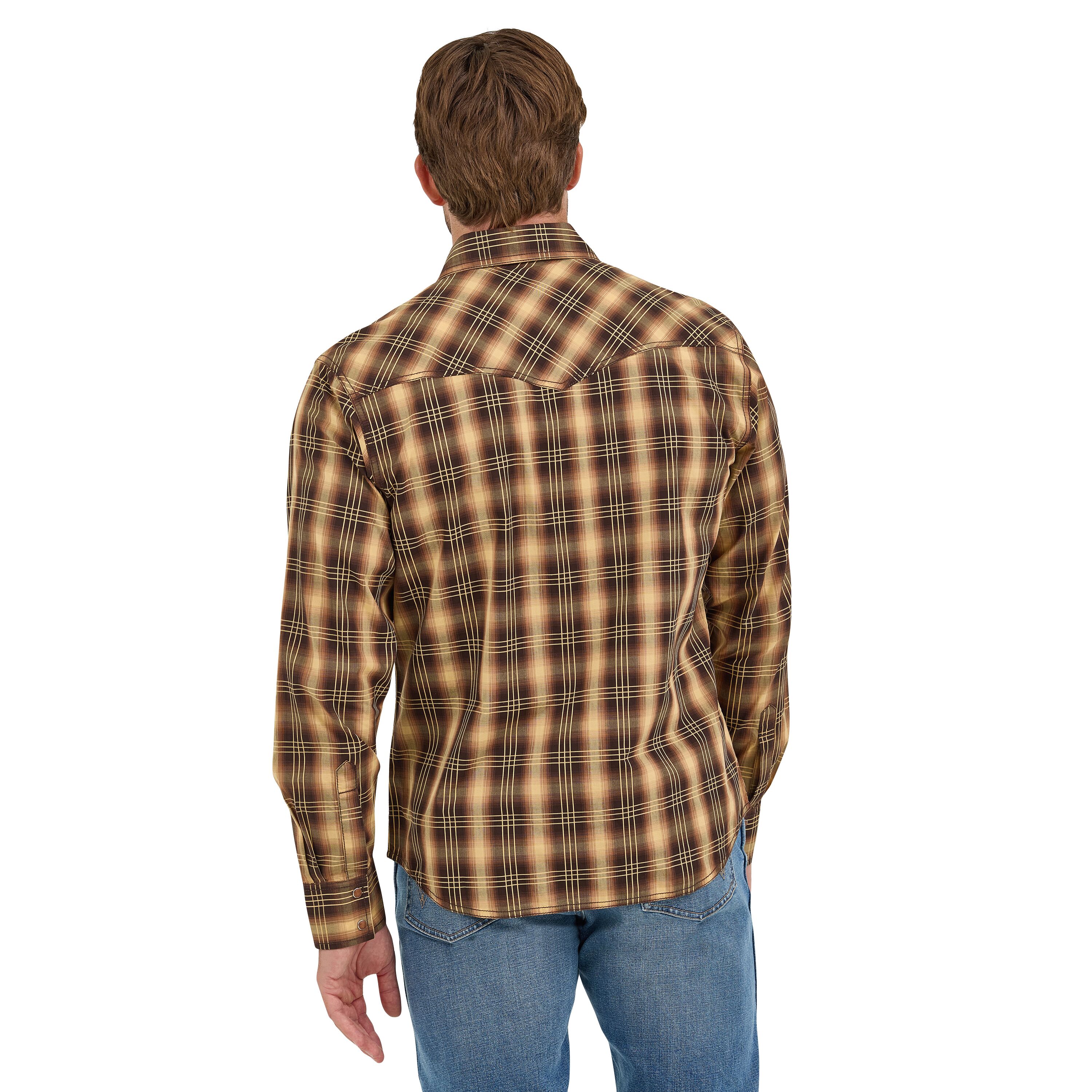 Men's Retro Premium Long Sleeve Western Snap Plaid Shirt