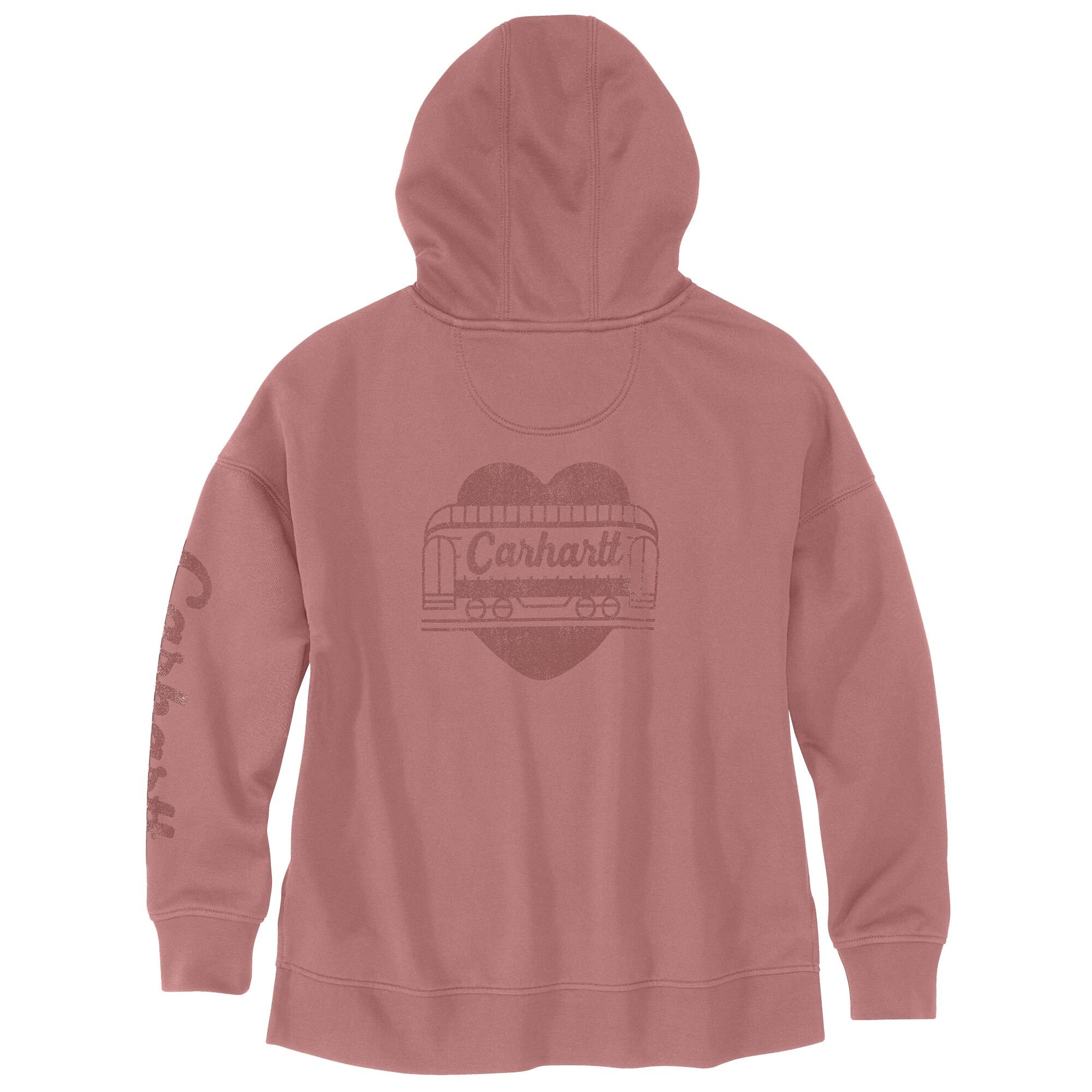 Women's Oversized-Fit Midweight Hooded Heart Graphic Sweatshirt