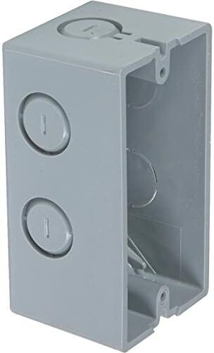 1-Gang 12 cu. in. Gray Electrical PVC New/Old Work Handy Box