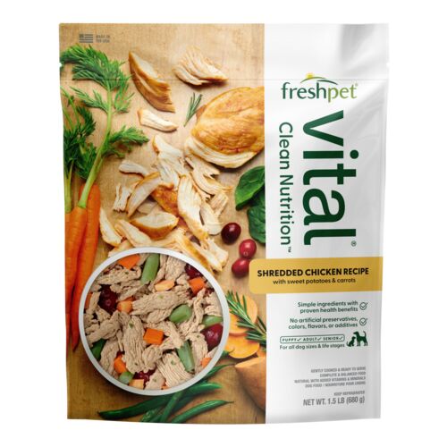 Vital Shredded Chicken Recipe with Sweet Potatoes and Carrots Fresh Dog Food - 1.5 Lb