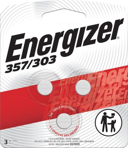357/303 1.5V Silver Oxide Button Cell Battery - 3 Pack