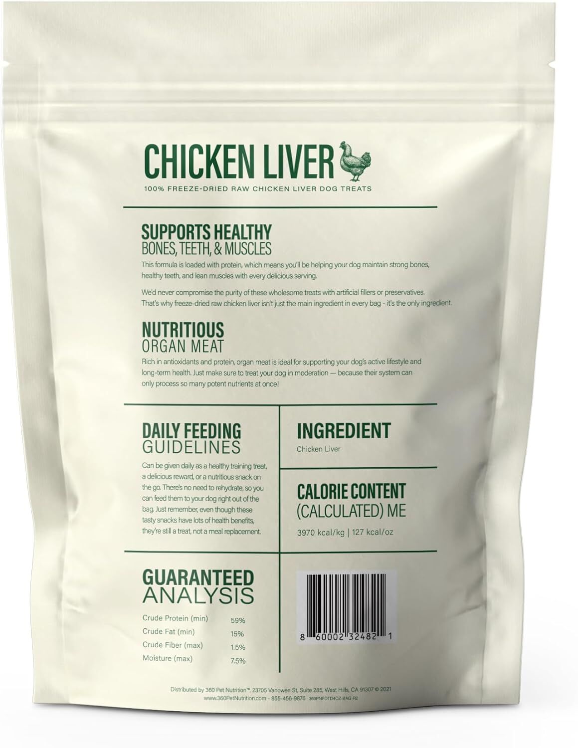 360 Pet Nutrition Chicken Flavor Freeze Dried Dog Food - 4 oz