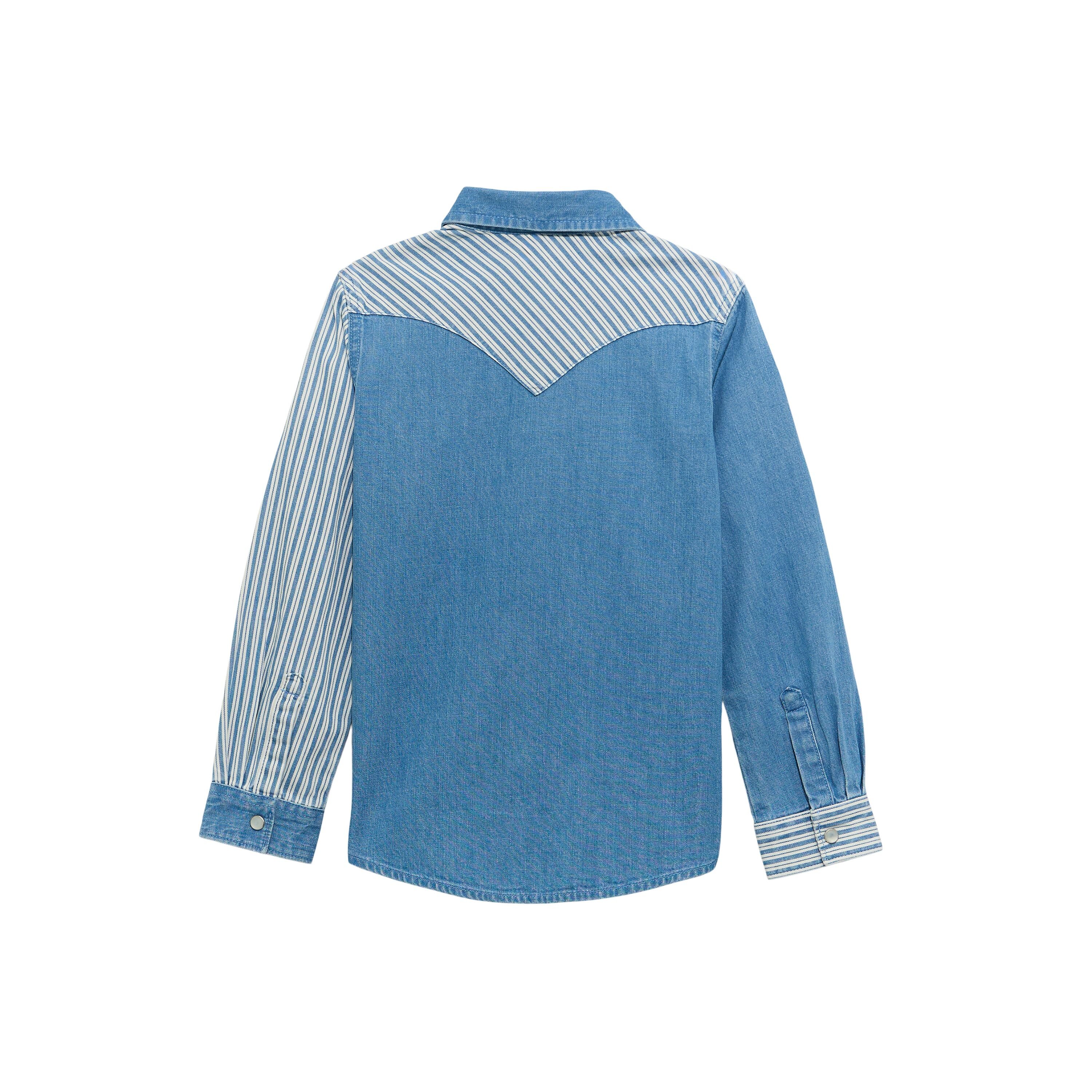 Girl's Patchwork Western Snap Shirt