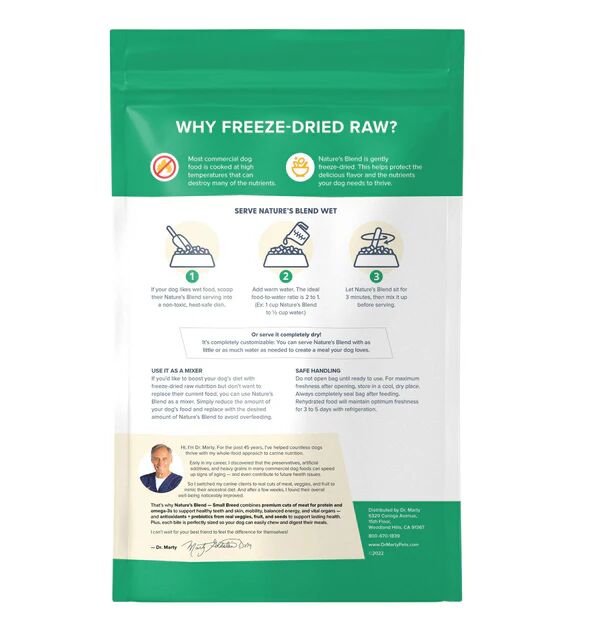 Marty Nature's Blend Small Breed Freeze-Dried Raw Dog Food 80 oz