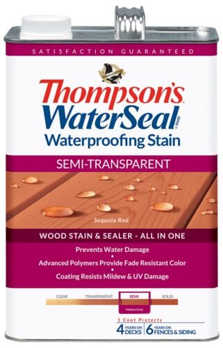 Sequoia Red Semi-Transparent Waterproofing Stain - 1 Gallon