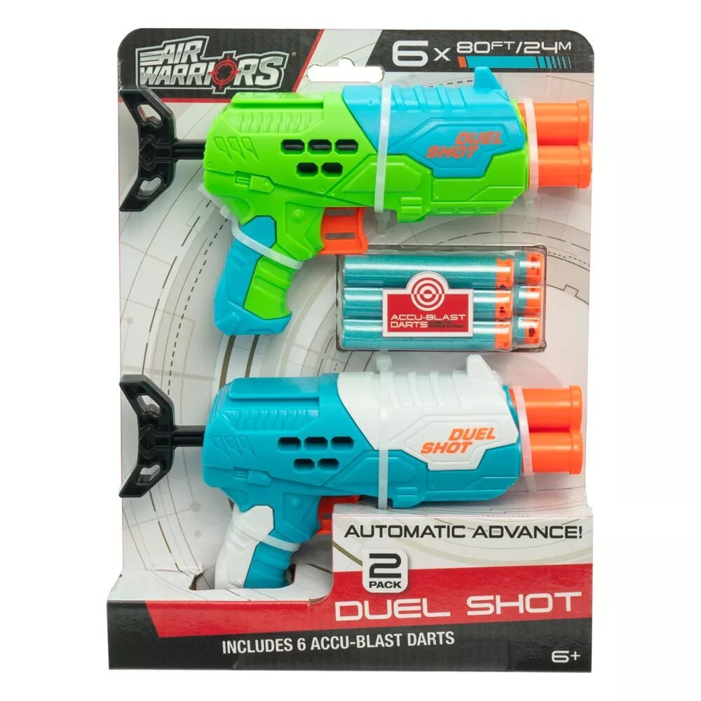 Buzz Bee Air Warriors Duel Shot Toy Dart Gun - 2-Pack