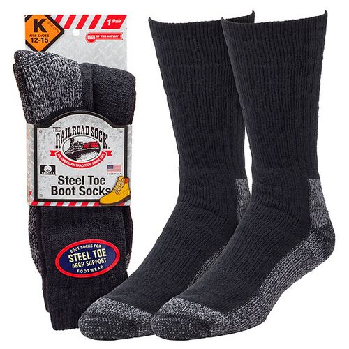 Railroad Sock Men's King Size Steel Toe Boot Crew Socks