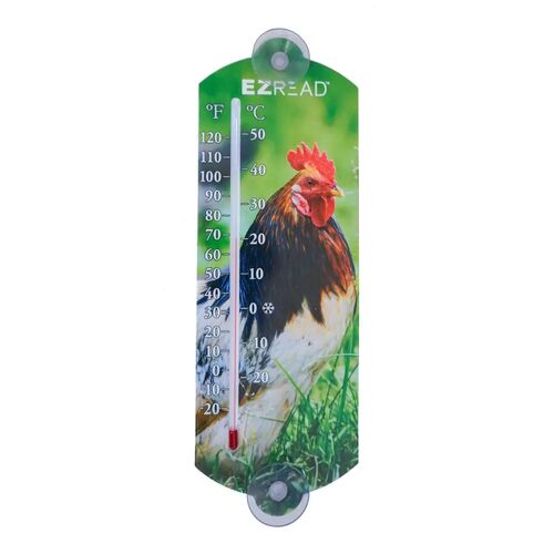 10" Rooster Vertical Decorative Thermometer