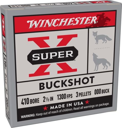 Super-X 410 Gauge 2.5" 000 Buckshot Shotshells - 5 Rounds