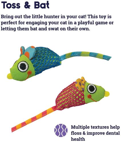 Catnip Chew Mice Toss and Bat Toy