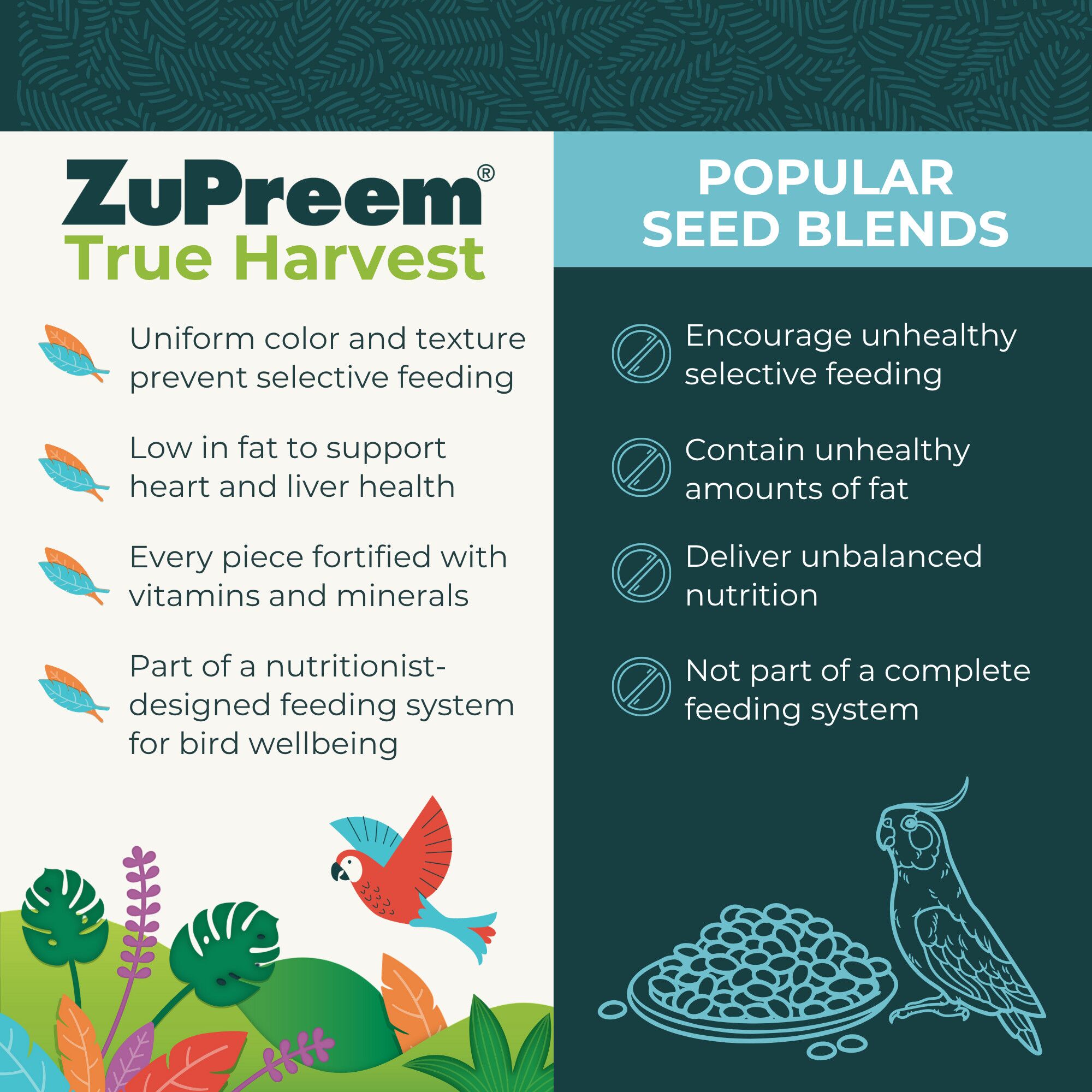 True Harvest Core Nutrition Daily Bird Food for Parrots & Conures