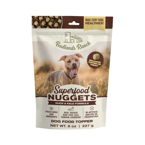 Superfood Nuggets Duck & Kale Formula Freeze-Dried Raw Dog Food Topper - 8 oz