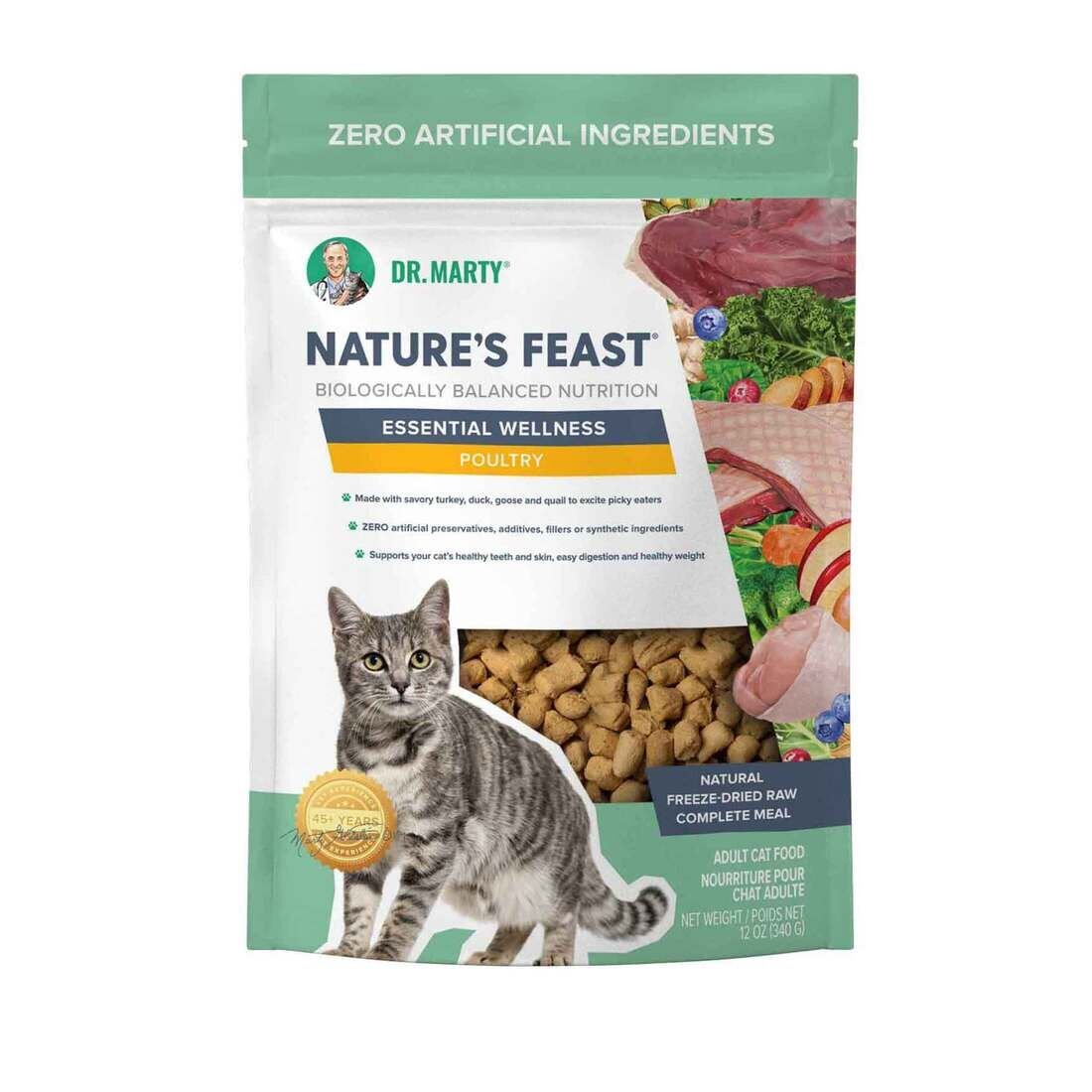 Nature's Feast Essential Wellness Poultry Freeze Dried Raw Cat Food
