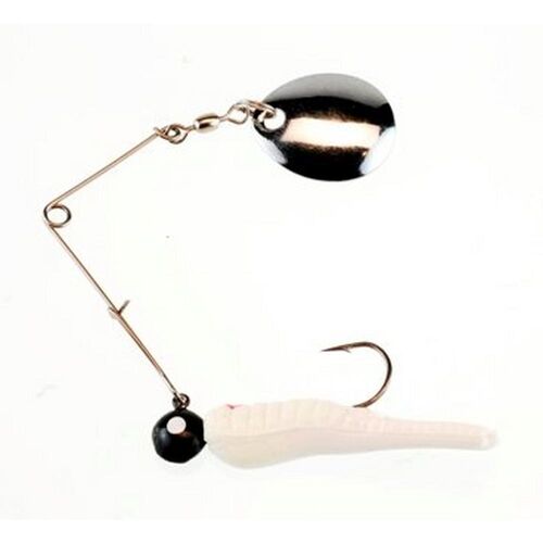 Beetle Spin Nickel Blade 1/16 oz - White Red Dot