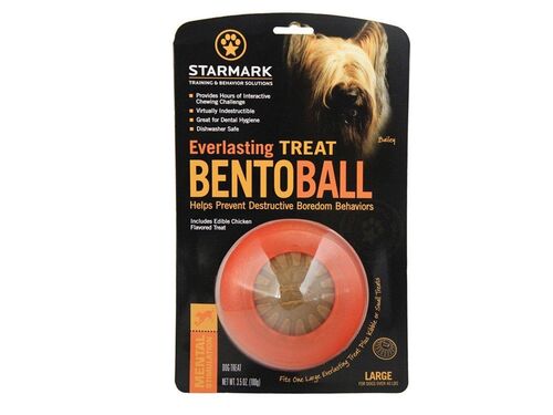 4.75" Everlasting Bento Ball Large Dog Toy in Orange