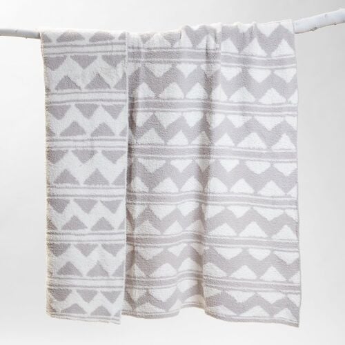 Mountain Grey Stretchy Reversible Throw Blanket