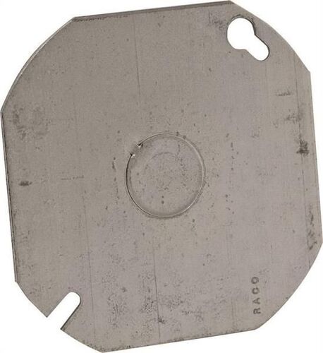 4In Octagon Flat Electrical Box Cover Gray