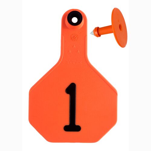 All-American 3* Medium #1-25 2-Piece Ear Tag in Orange - 25 Tags