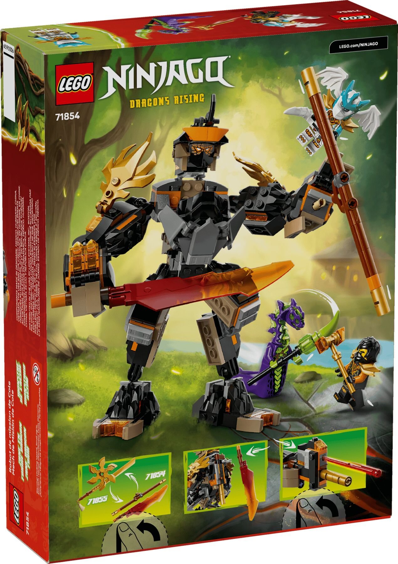 LEGO NINJAGO Cole's Mission Mech & Dragon Zane