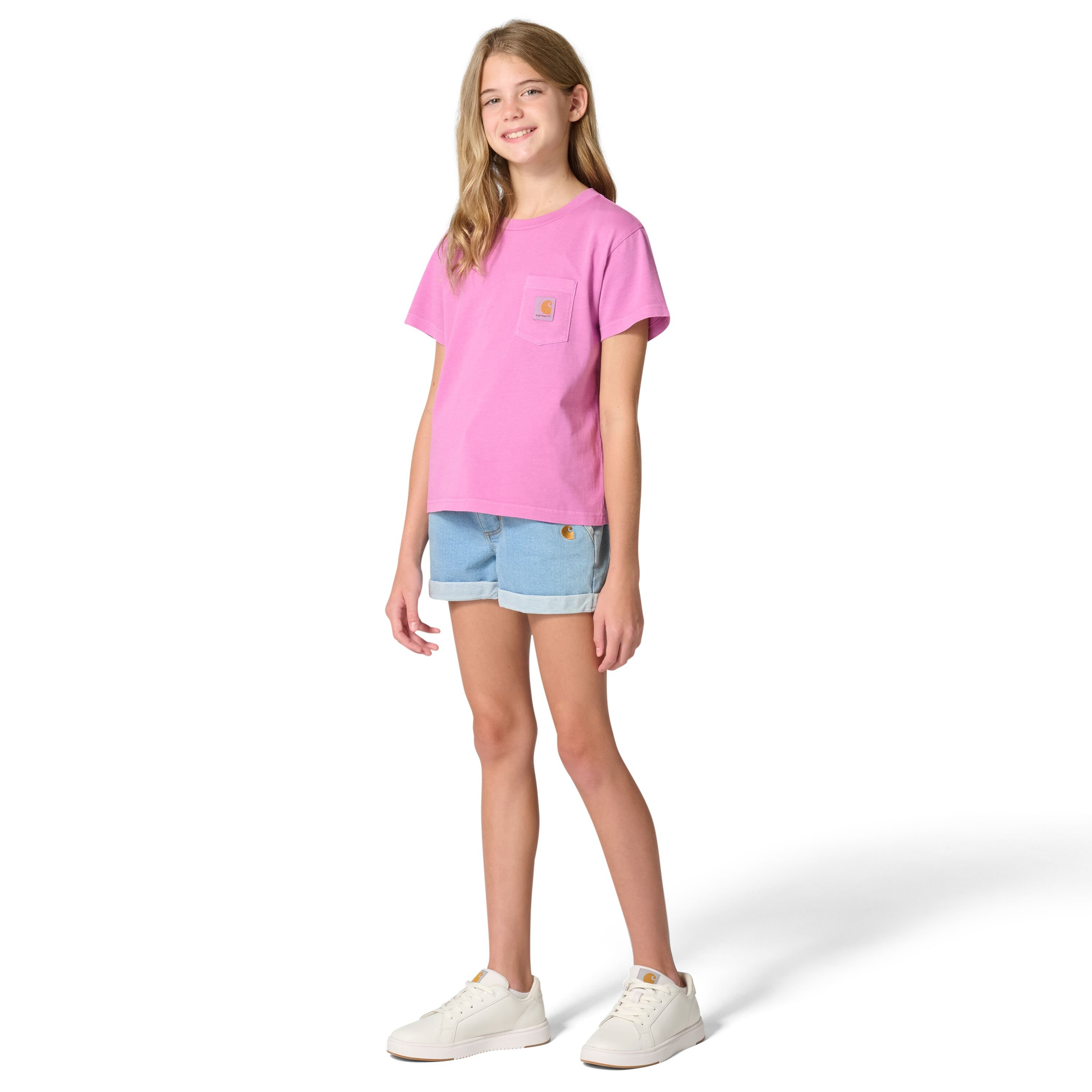 Girls' Short Sleeve Re-Engineered Garment Dye Pocket T-Shirt