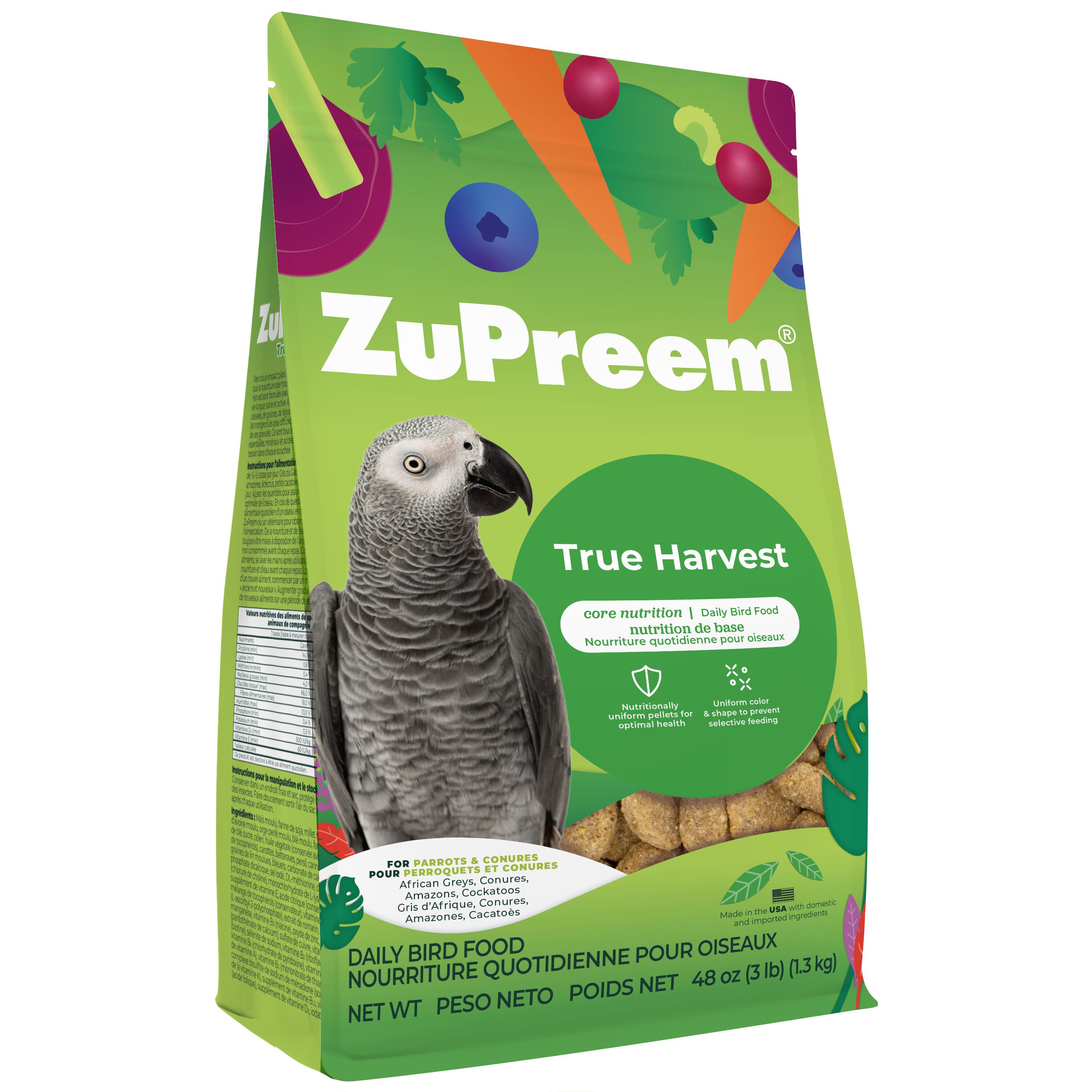 True Harvest Core Nutrition Daily Bird Food for Parrots & Conures