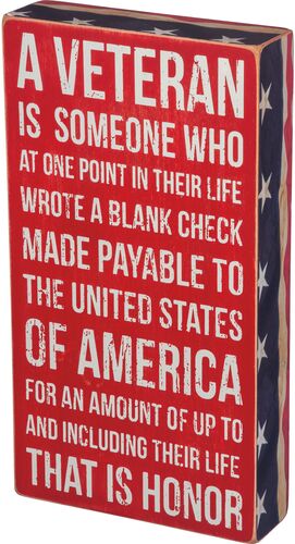 A Veteran Box Sign