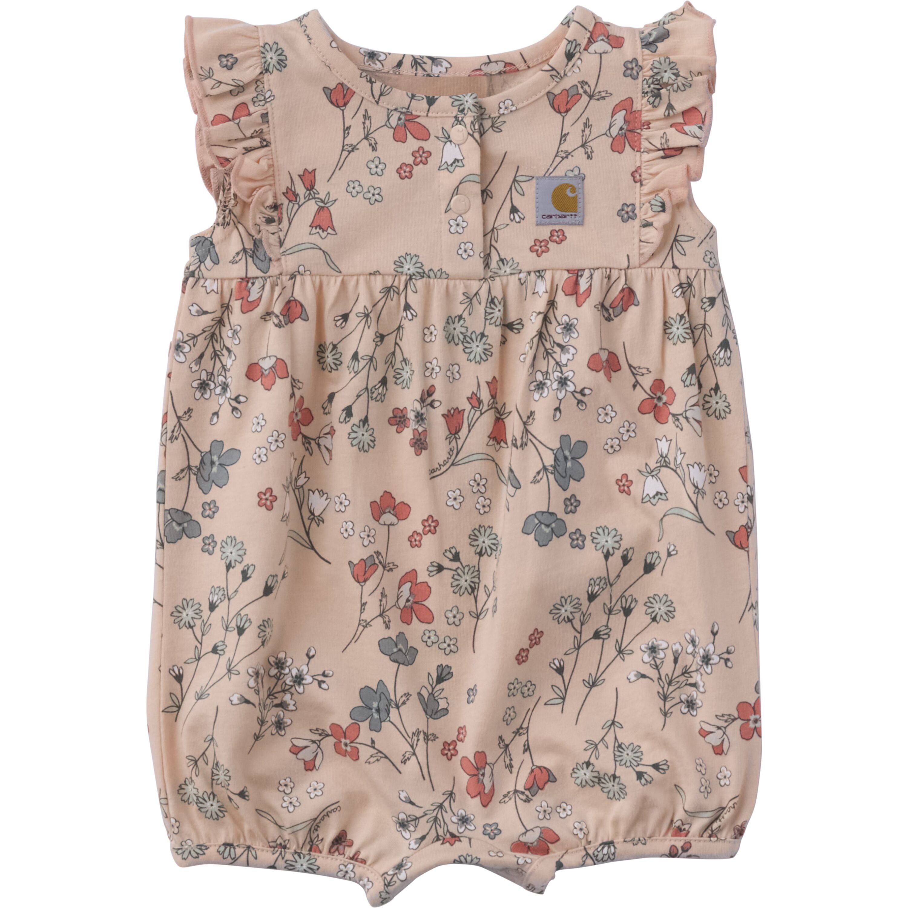 Girls' Sleeveless Floral Print Romper