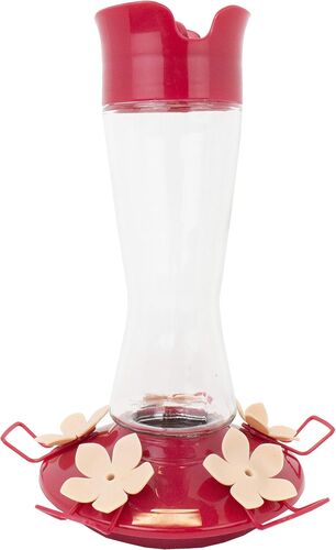 Top-Fill Pinch-Waist Glass Hummingbird Feeder - 12 oz
