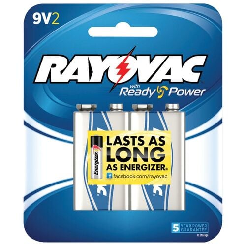 High Energy 9V Alkaline Battery - 2 Pack